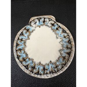 Antique Copeland Ironstone Blue Black Gold Transferware Butter Pat Ovingtons